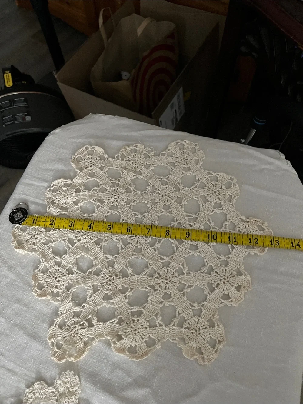 Hand Crafted Cream Crochet Doily Table Accent